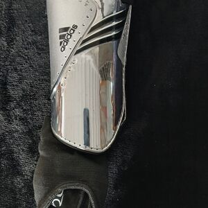 Adidas Metallic Silver and Black Shin Guard